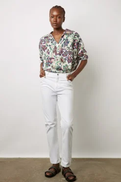 Jean Slim En Denim Stretch Blanc - Carli