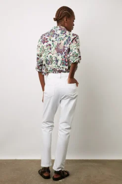Jean Slim En Denim Stretch Blanc - Carli