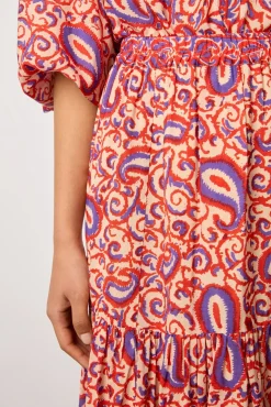 Jupe Midi Fluide Imprimee Nude - Damya