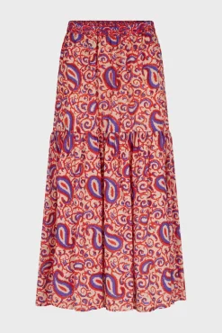 Jupe Midi Fluide Imprimee Nude - Damya