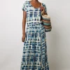 Jupe Midi Tie And Dye Encre - Danica