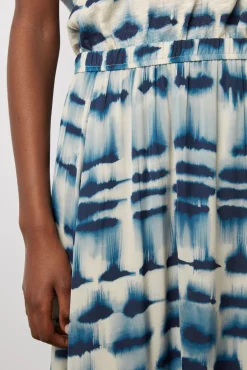 Jupe Midi Tie And Dye Encre - Danica