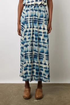 Jupe Midi Tie And Dye Encre - Danica