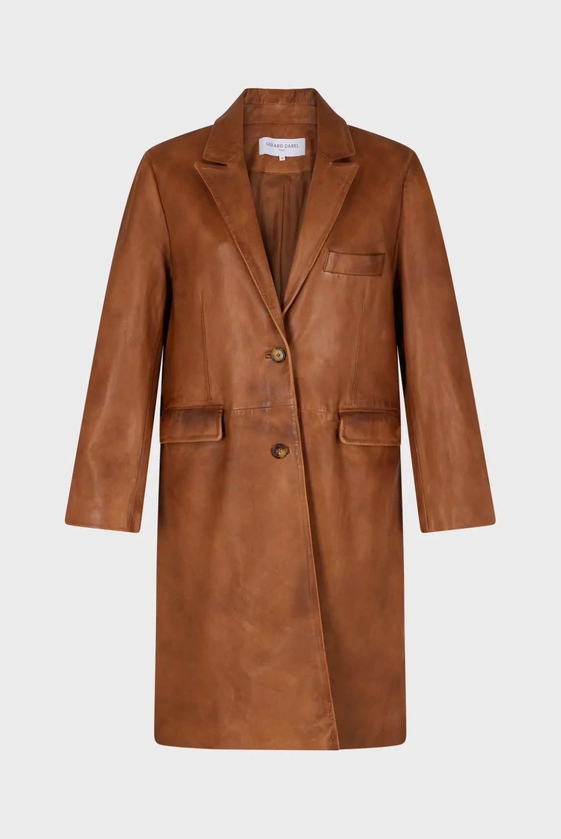Manteau En Cuir Cigare - Johanna