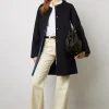 Manteau Reversible En Laine Marine - Nadra