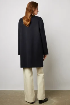 Manteau Reversible En Laine Marine - Nadra
