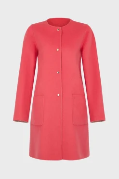 Manteau Reversible En Laine Corail - Nadra