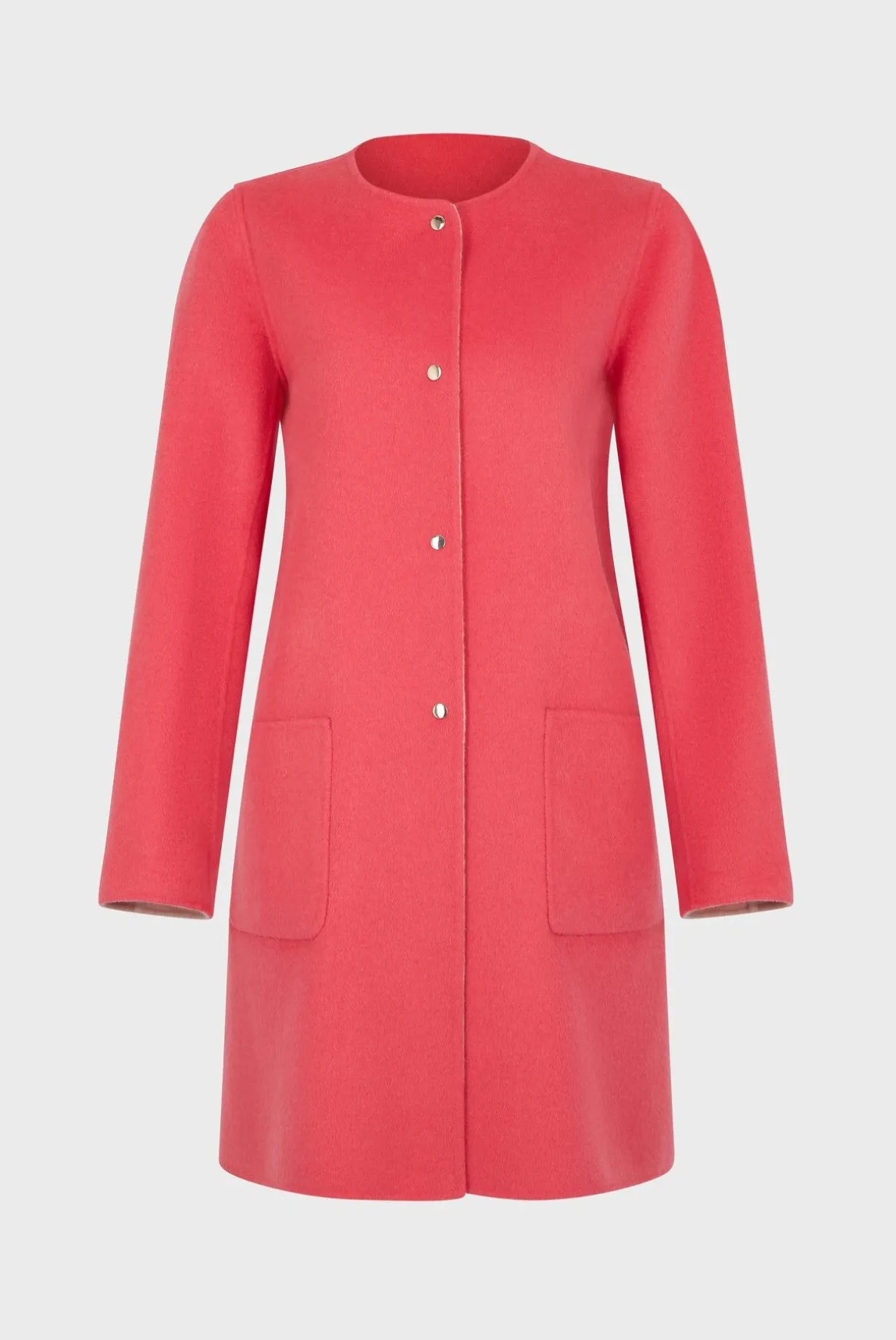 Manteau Reversible En Laine Corail - Nadra