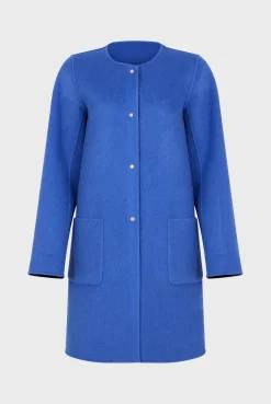 Manteau Reversible En Laine Marine - Nadra