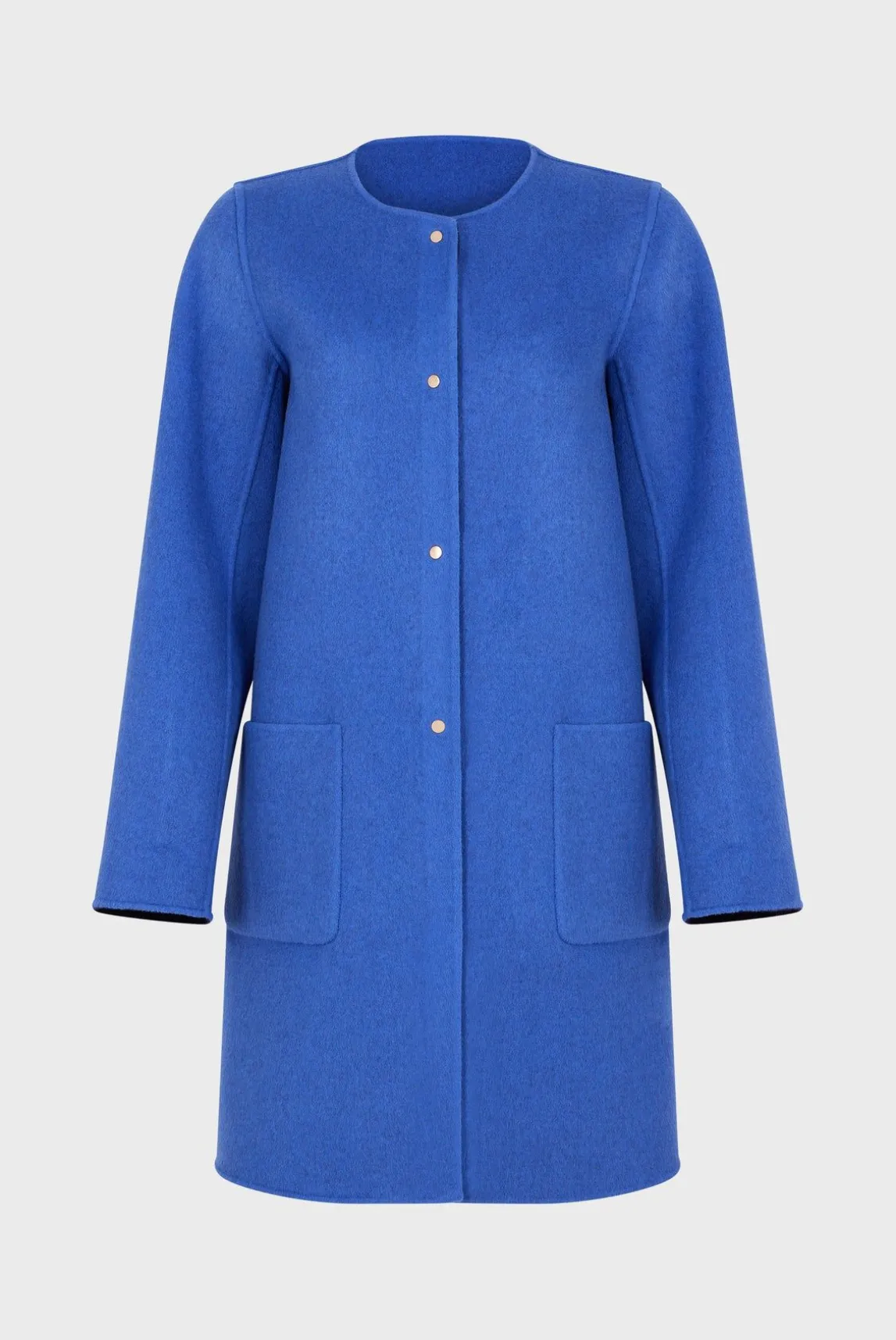 Manteau Reversible En Laine Marine - Nadra