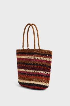 Panier En Raphia Bordeaux - Anouk
