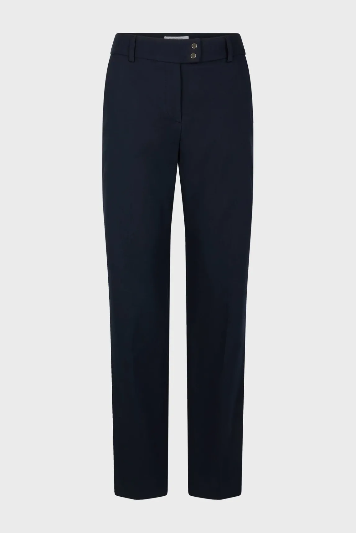 Pantalon 7/8 En Coton Uni Marine - Cora