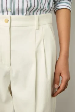 Pantalon Carotte En Coton Ecru - Cecilia