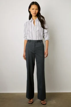 Pantalon De Tailleur A Rayures Marine - Dali