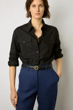 Pantalon De Tailleur En Lin Encre - Cyann