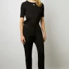 Pantalon Droit 7/8 Uni Noir - Causette