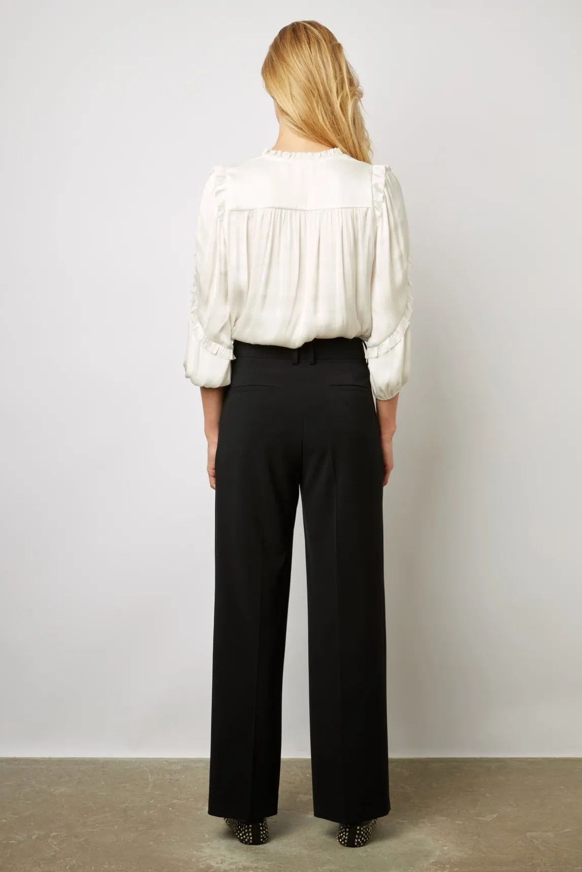 Pantalon Droit A Pince Marine - Carmelita