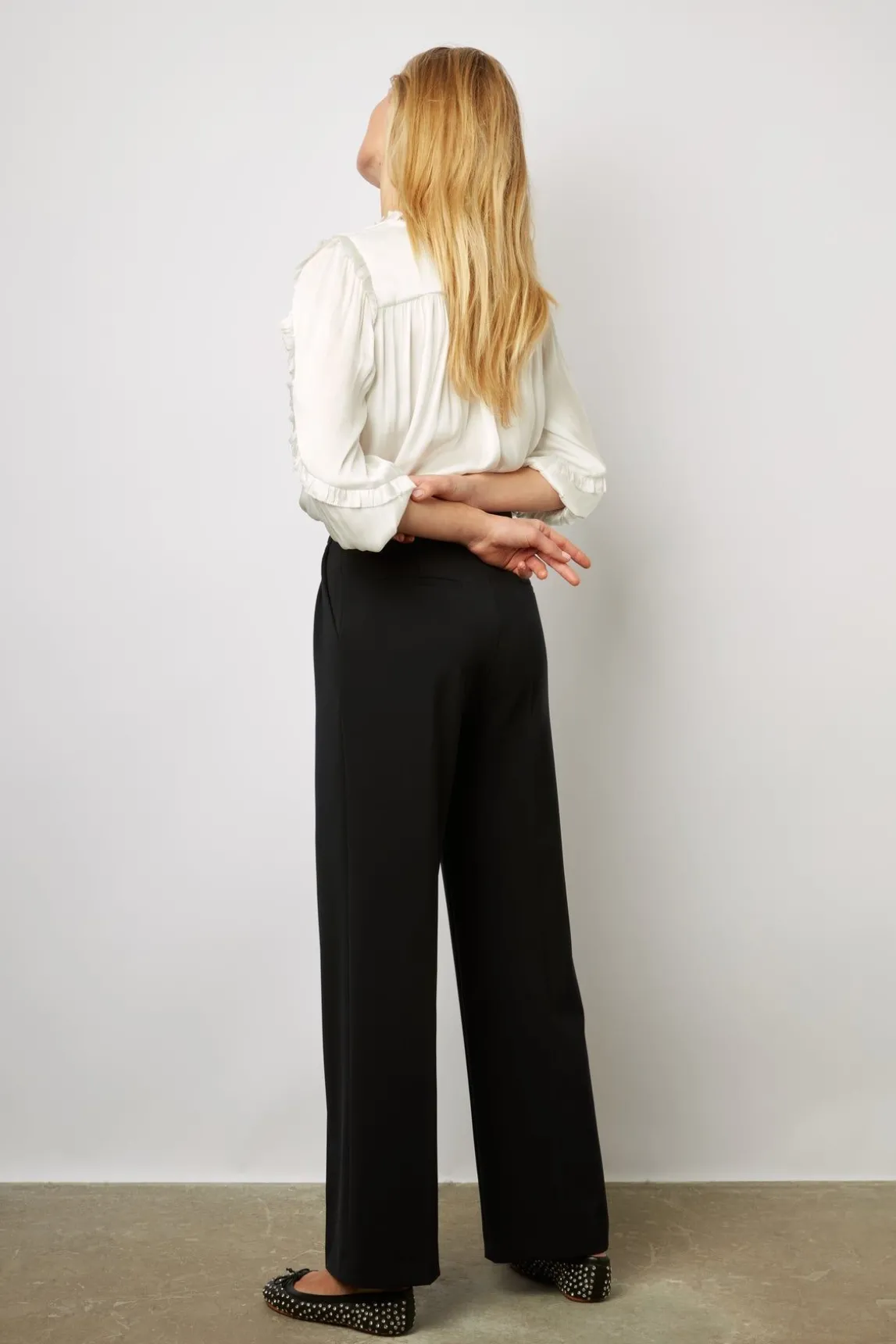 Pantalon Droit A Pince Marine - Carmelita