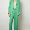 Pantalon Droit En Lin Emeraude - Cyrielle