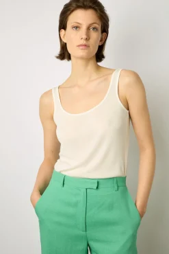 Pantalon Droit En Lin Emeraude - Cyrielle