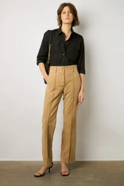 Pantalon En Chevre Velours Sable - Josepha