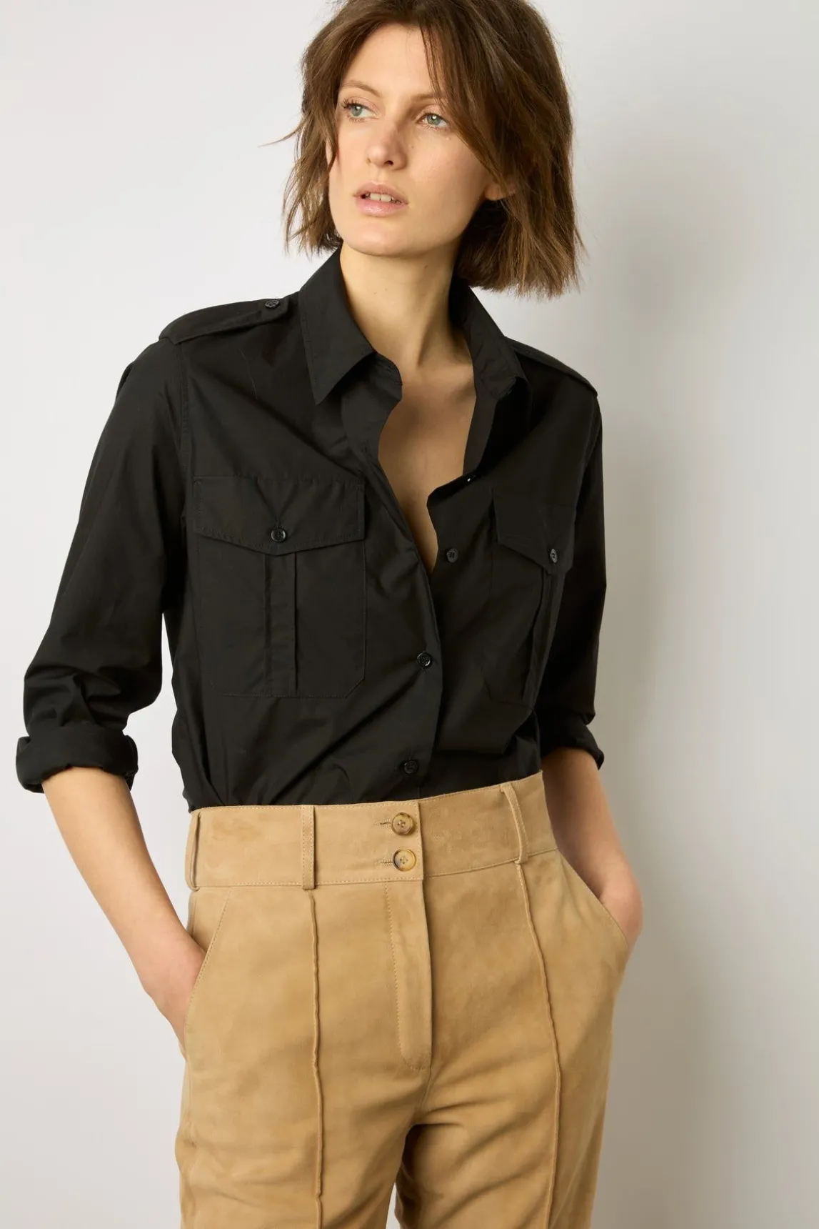Pantalon En Chevre Velours Sable - Josepha