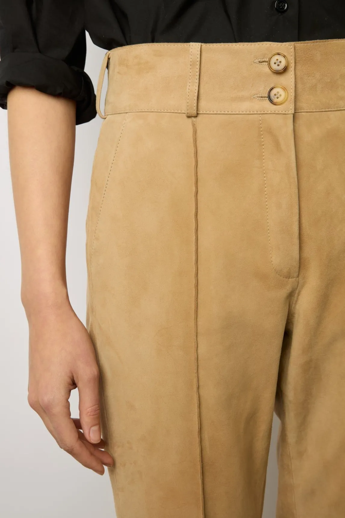 Pantalon En Chevre Velours Sable - Josepha