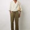 Pantalon En Lin Melange Vert Kaki - Colombe