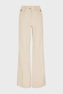 Pantalon Flare Naturel En Velours - Anna