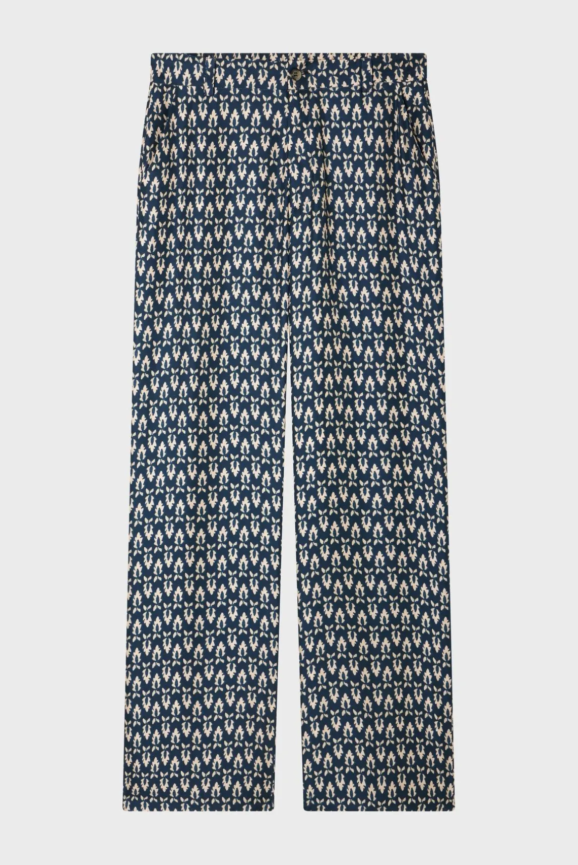 Pantalon Large En Soie Marine - Chanael
