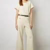 Pantalon Large En Tweed Ecru - Callie