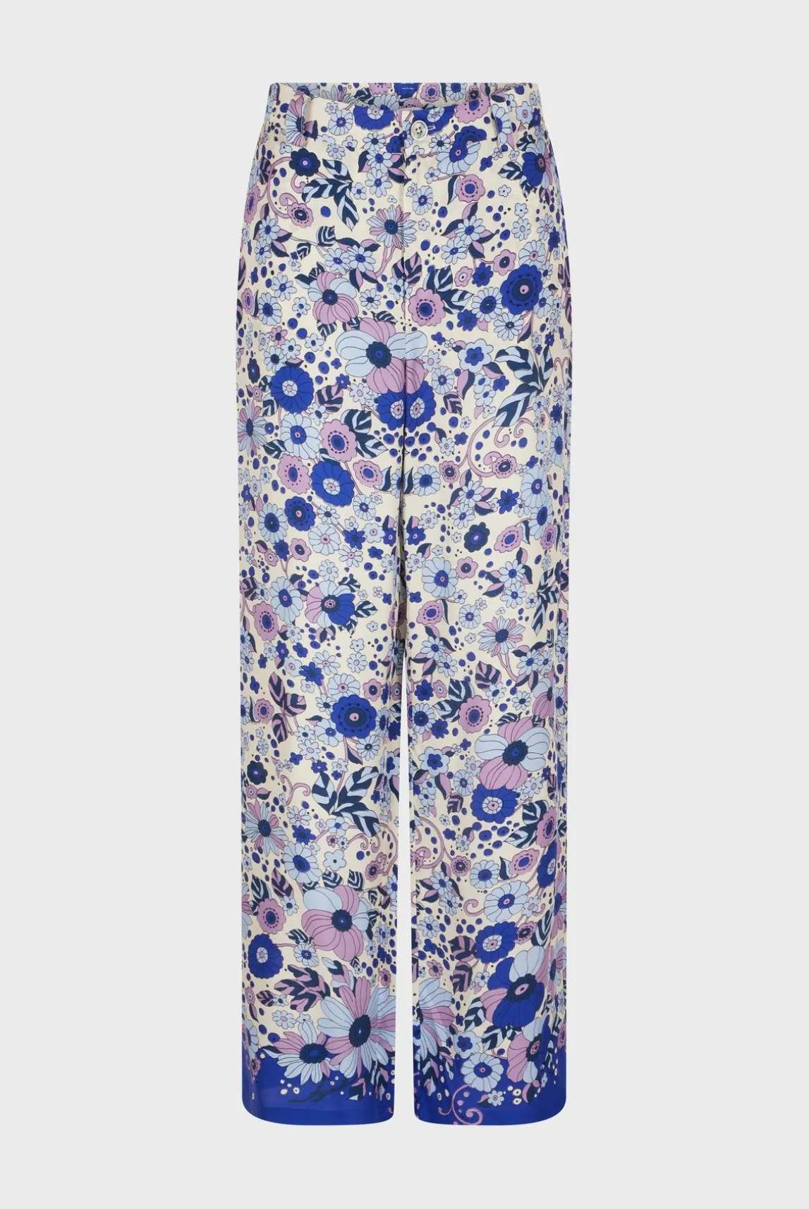 Pantalon Satine A Fleurs Naturel - Carmel