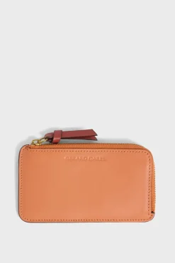 Porte Carte En Cuir Abricot - Cardholder