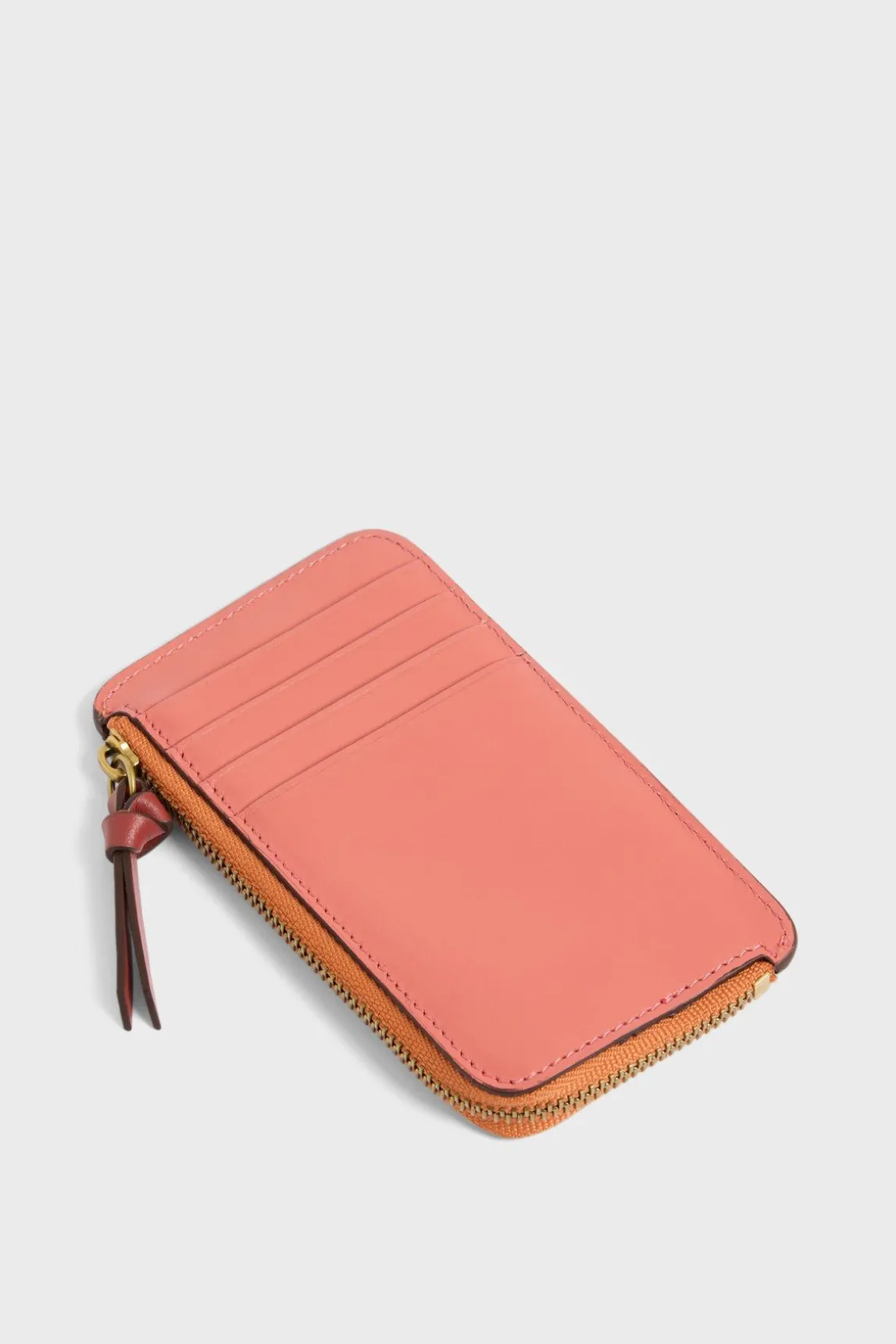 Porte Carte En Cuir Abricot - Cardholder