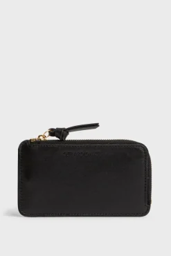 Porte Carte En Cuir Lisse Noir - Cardholder