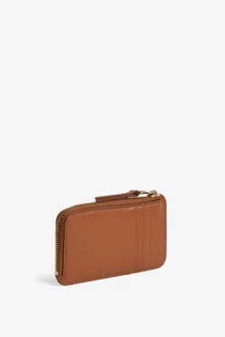 Porte Carte En Cuir Lisse Camel - Cardholder