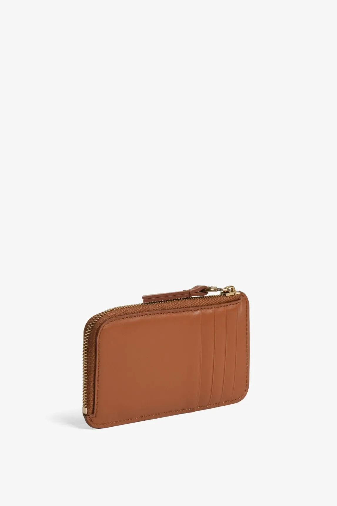 Porte Carte En Cuir Lisse Camel - Cardholder