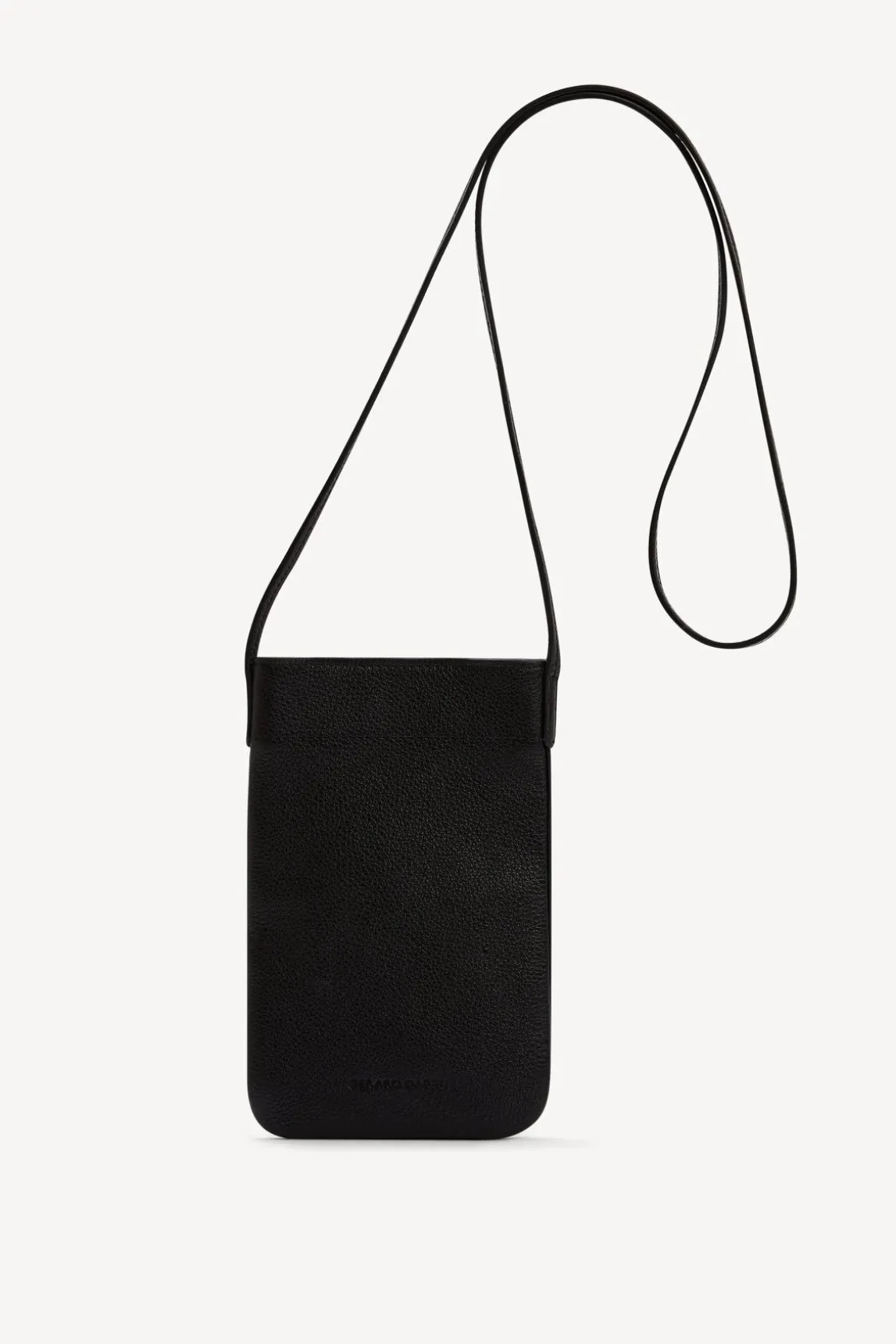 Porte Telephone Cuir Graine Noir - Ladyphone