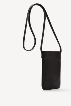 Porte Telephone Cuir Graine Noir - Ladyphone