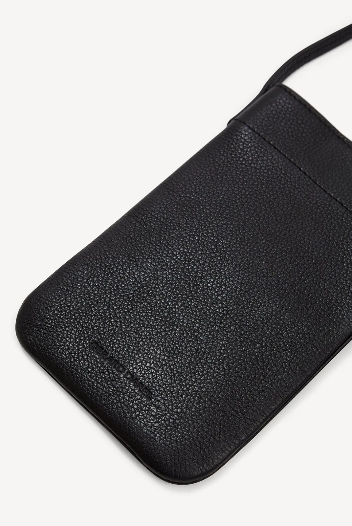 Porte Telephone Cuir Graine Noir - Ladyphone