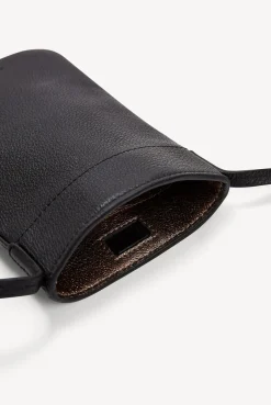 Porte Telephone Cuir Graine Noir - Ladyphone