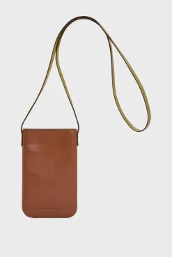 Porte Telephone En Cuir Beige - Ladyphone