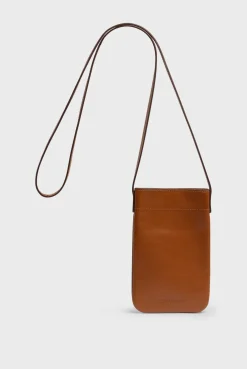 Porte Telephone En Cuir Cognac - Ladyphone