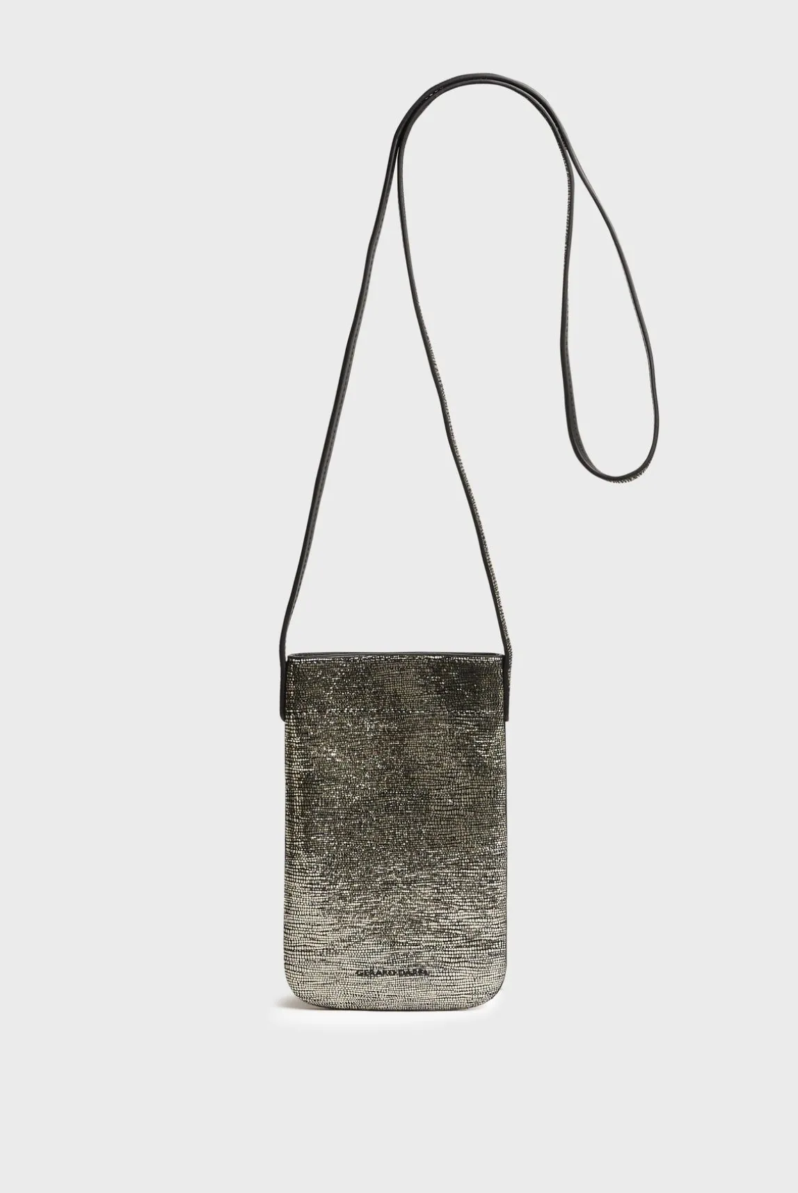 Porte Telephone En Cuir Lamine Effet Glitter - Ladyphone