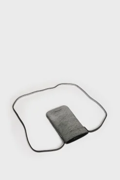 Porte Telephone En Cuir Lamine Effet Glitter - Ladyphone