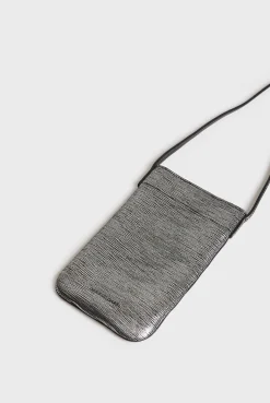 Porte Telephone En Cuir Lamine Effet Glitter - Ladyphone