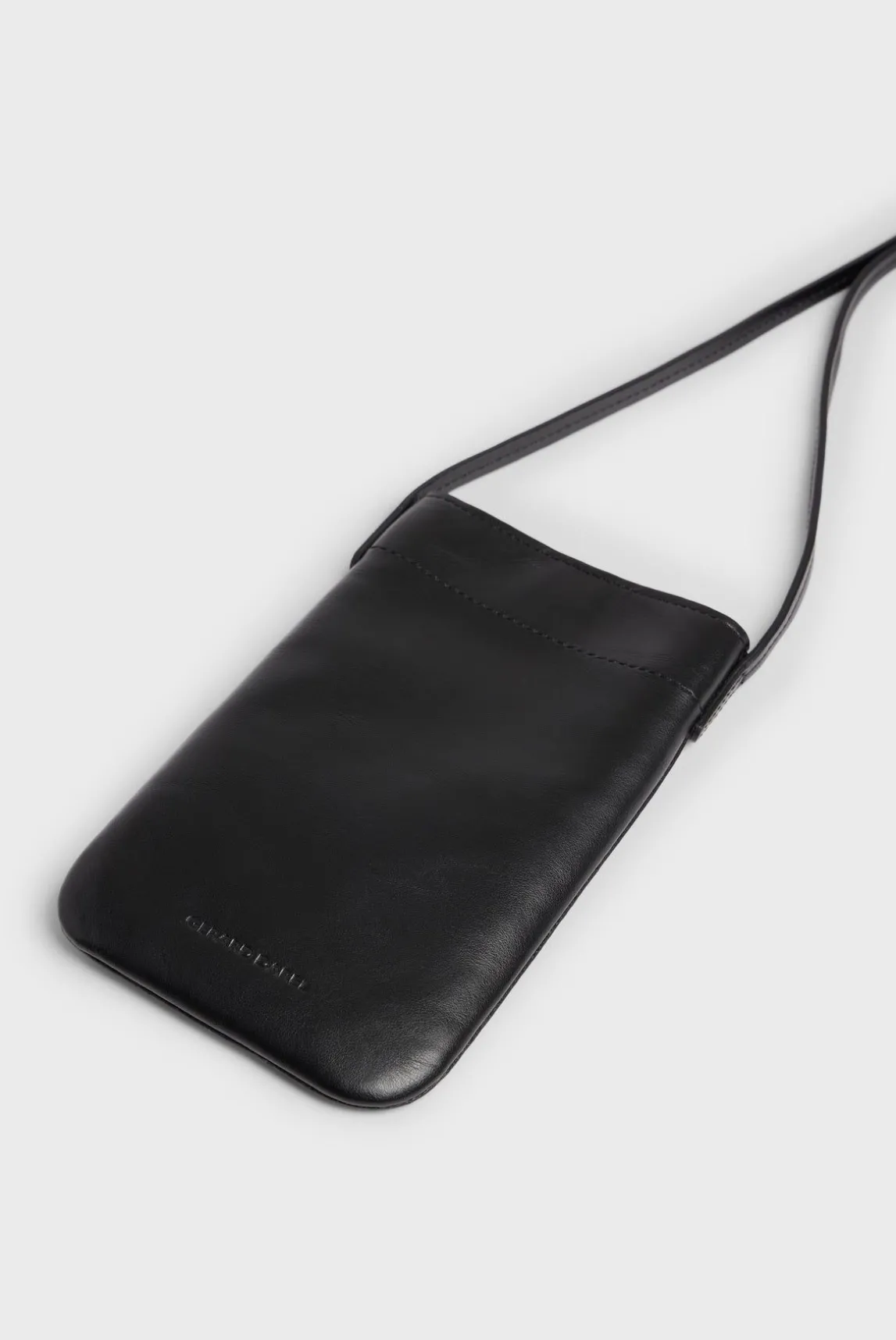 Porte Telephone En Cuir Noir - Ladyphone