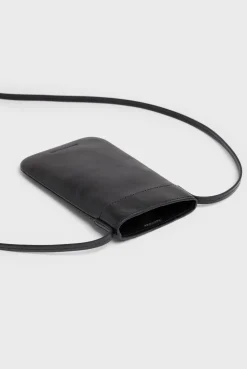 Porte Telephone En Cuir Noir - Ladyphone