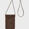 Porte Telephone En Cuir Velours Interieur Metallise - Ladyphone