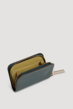 Portefeuille En Cuir Lisse Vert - Mini Wallet